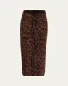 Adam Lippes Levi Belted Brushed Cashmere Midi Skirt In Brown