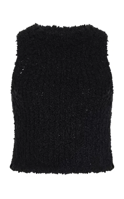 Adam Lippes Liana Top In Mulberry Silk In Black