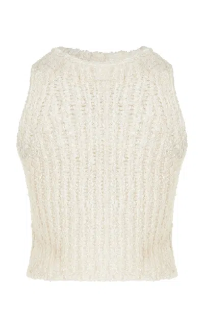 Adam Lippes Liana Top In Mulberry Silk In Ivory
