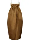 Adam Lippes Liet Midi Dress In Brown