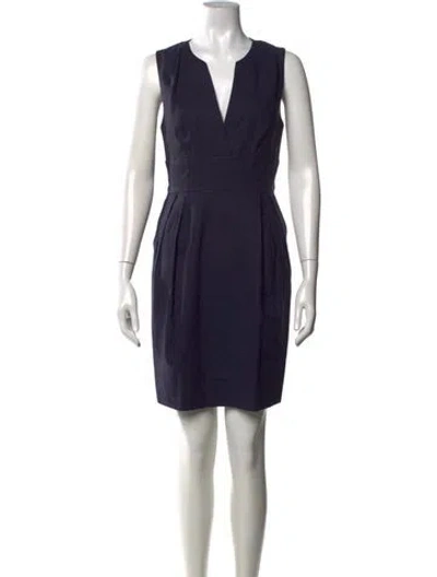 Pre-owned Adam Lippes Linen Knee-length Dress In Blue
