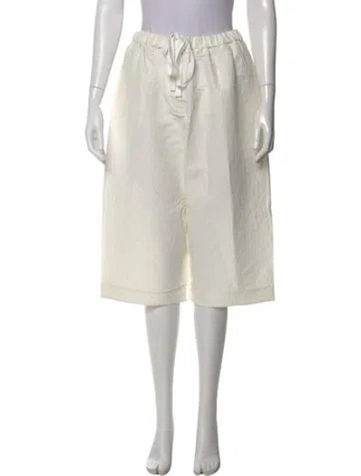 Pre-owned Adam Lippes Linen Knee-length Shorts In White