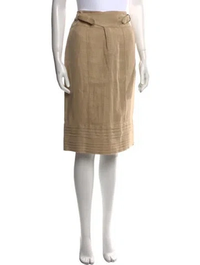 Pre-owned Adam Lippes Linen Knee-length Skirt In Neutral