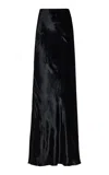Adam Lippes Linnet Velvet Maxi Skirt In Black