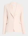 Adam Lippes Logan One-button Wool Silk Jacket In Pink