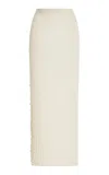 Adam Lippes Logan Ribbed Silk-cashmere Maxi Skirt In Ivory