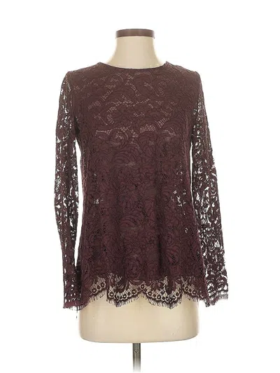 Pre-owned Adam Lippes Long Sleeve Blouse In Burgundy