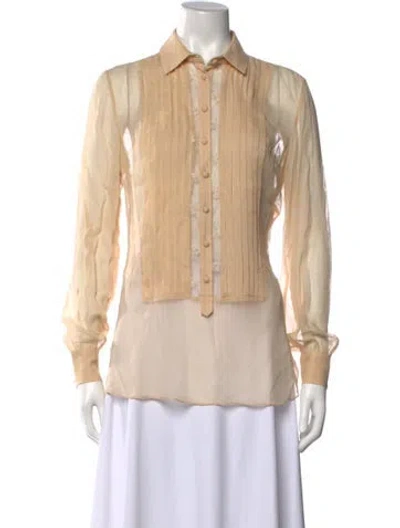 Pre-owned Adam Lippes Long Sleeve Blouse In Neutrals