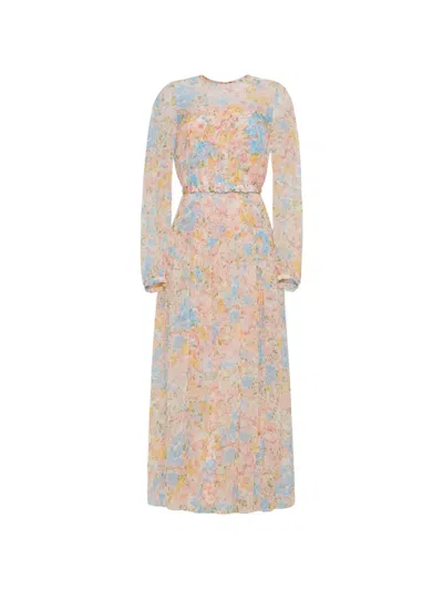 Adam Lippes Lorynn Floral-print Silk Midi Dress In Brown