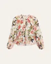 Adam Lippes Lottie Floral-print Crepe De Chine Top In Multi