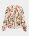 Adam Lippes Lottie Floral-print Crepe De Chine Top In White