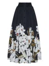 Adam Lippes Lovisa Cotton Skirt In Blue