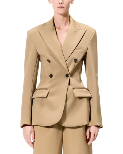 Adam Lippes Luca Wool-blend Jacket In Brown