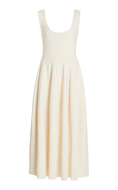 Adam Lippes Lucilla Dress In Luxe Milano In Ivory