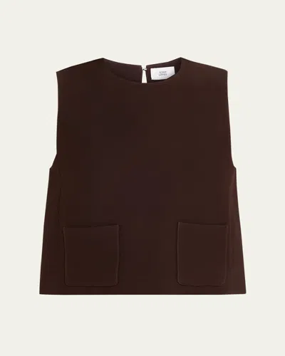 Adam Lippes Ludlow Sleeveless Crop Top In Brown