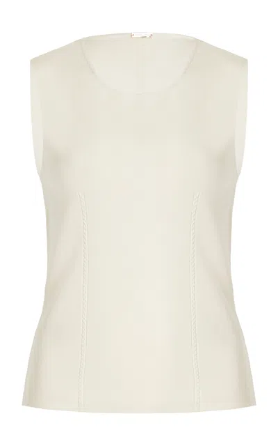 Adam Lippes Luna Top In Luxe Milano In Ivory