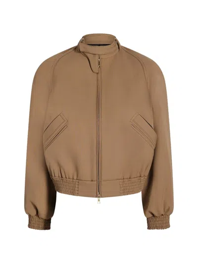 Adam Lippes Maclaren Zip-up Jacket In Brown