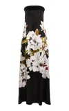 Adam Lippes Marais Printed Silk Charmeuse Maxi Dress In Black,white