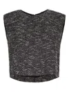Adam Lippes Mercer Tweed Top In Black