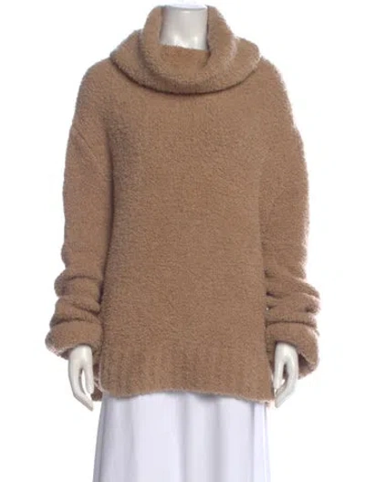 Pre-owned Adam Lippes Merino Wool Cowl Neck Sweater In Brown