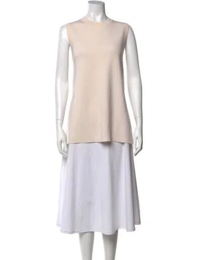 Pre-owned Adam Lippes Merino Wool Crew Neck Sweater In Neutrals
