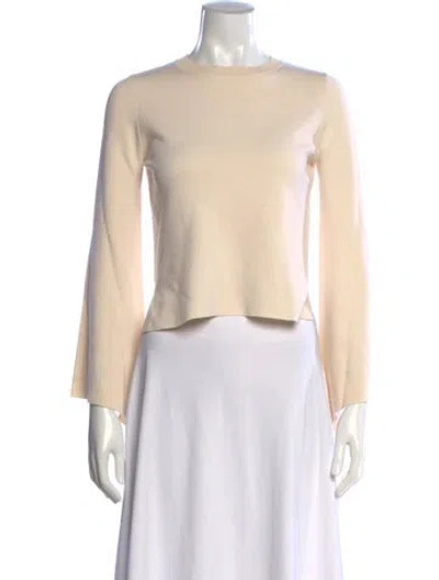 Pre-owned Adam Lippes Merino Wool Crew Neck Sweater In Neutrals