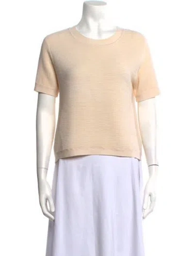 Pre-owned Adam Lippes Merino Wool Crew Neck Sweater In Neutrals