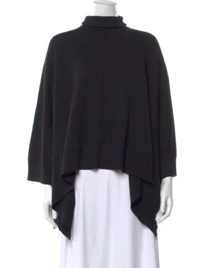 Pre-owned Adam Lippes Merino Wool Mock Neck Sweater In Black