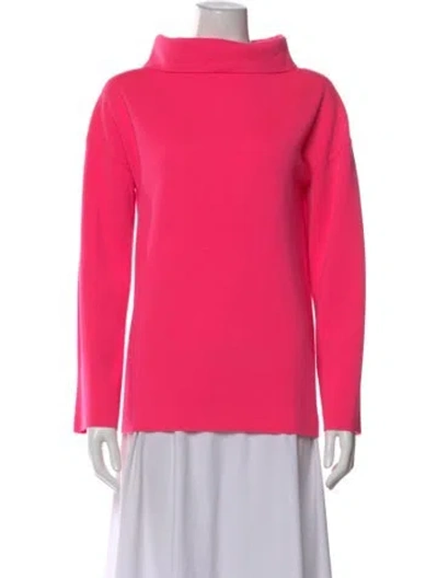 Pre-owned Adam Lippes Merino Wool Mock Neck Top In Pink