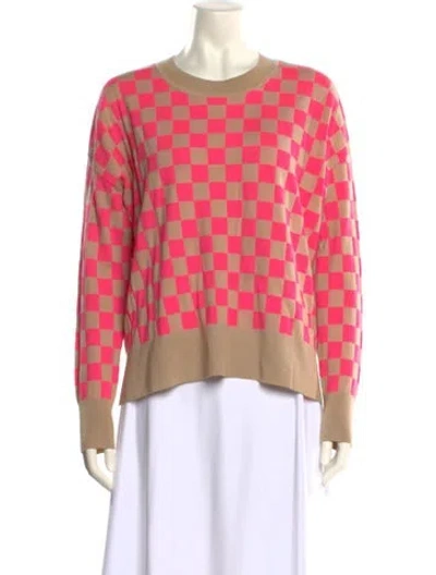Pre-owned Adam Lippes Merino Wool Printed Sweater In Pink