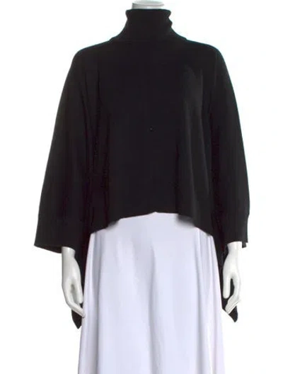 Pre-owned Adam Lippes Merino Wool Turtleneck Sweater In Black