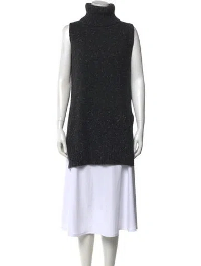 Pre-owned Adam Lippes Merino Wool Turtleneck Sweater In Gray