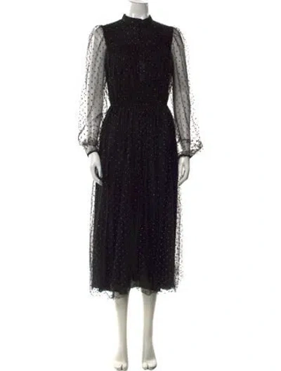 Pre-owned Adam Lippes Mesh Midi Length Dress In Black