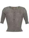 Adam Lippes Metallic Cardigan In Grey