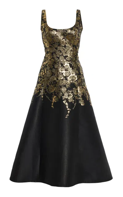 Adam Lippes Metallic Lacquer-jacquard Midi Dress