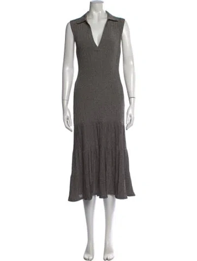 Pre-owned Adam Lippes Midi Length Dress In Grey