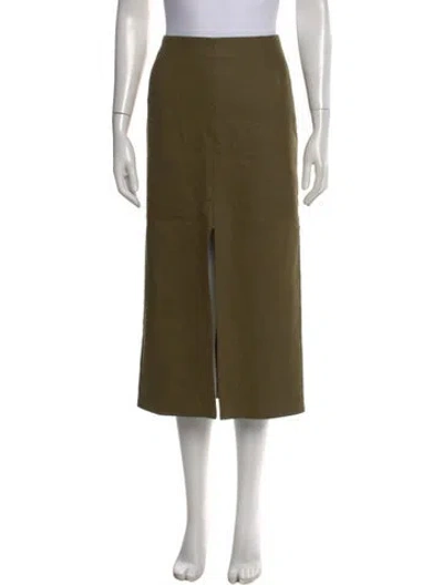 Pre-owned Adam Lippes Midi Length Skirt In Green
