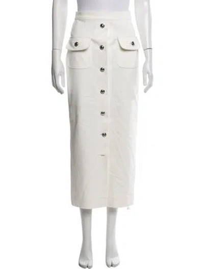 Pre-owned Adam Lippes Midi Length Skirt In White