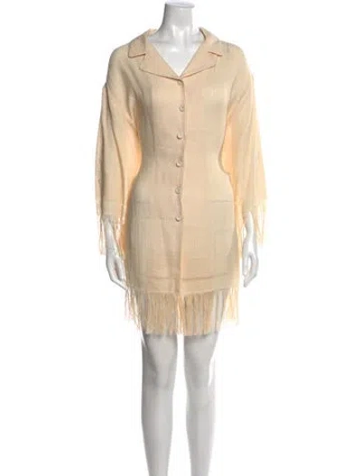 Pre-owned Adam Lippes Mini Dress In Neutral