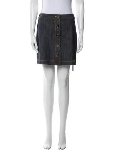 Pre-owned Adam Lippes Mini Skirt In Blue