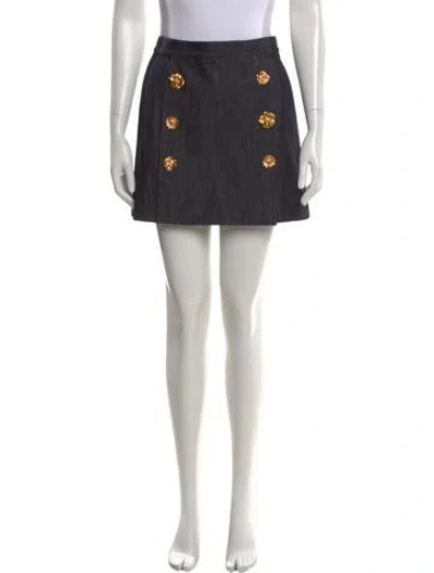 Pre-owned Adam Lippes Mini Skirt In Blue