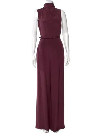 Pre-owned Adam Lippes Mock Neck Jumpsuit In Purple