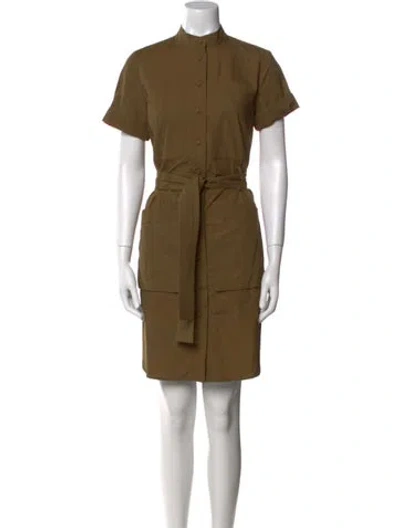 Pre-owned Adam Lippes Mock Neck Knee-length Dress In Green