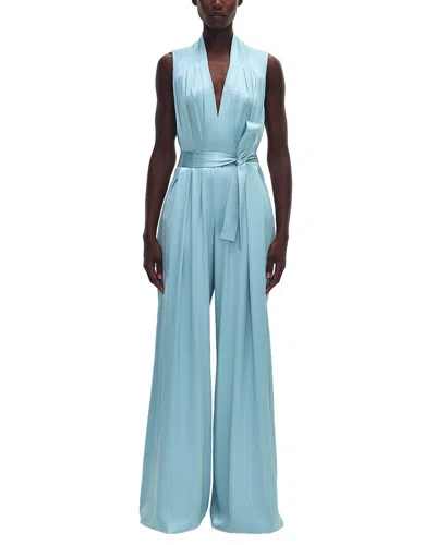 Adam Lippes Nansi Silk Jumpsuit In Blue