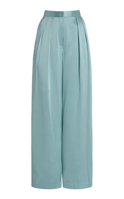 Adam Lippes Nils Silk-charmeuse Pants In Blue