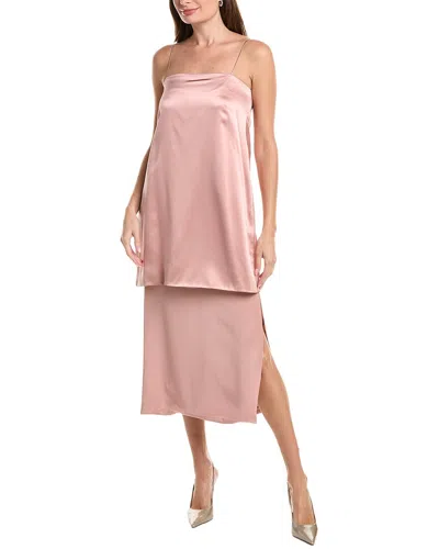 Adam Lippes Nina Silk Dress In Pink
