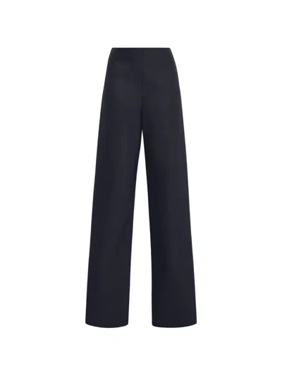 Adam Lippes Noam Wool-silk Trousers In Black