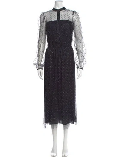 Pre-owned Adam Lippes Nylon Long Dress In Black