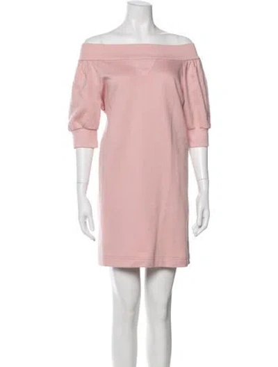 Pre-owned Adam Lippes Off-the-shoulder Mini Dress In Pink