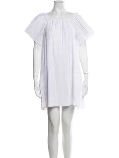 Pre-owned Adam Lippes Off-the-shoulder Mini Dress In White